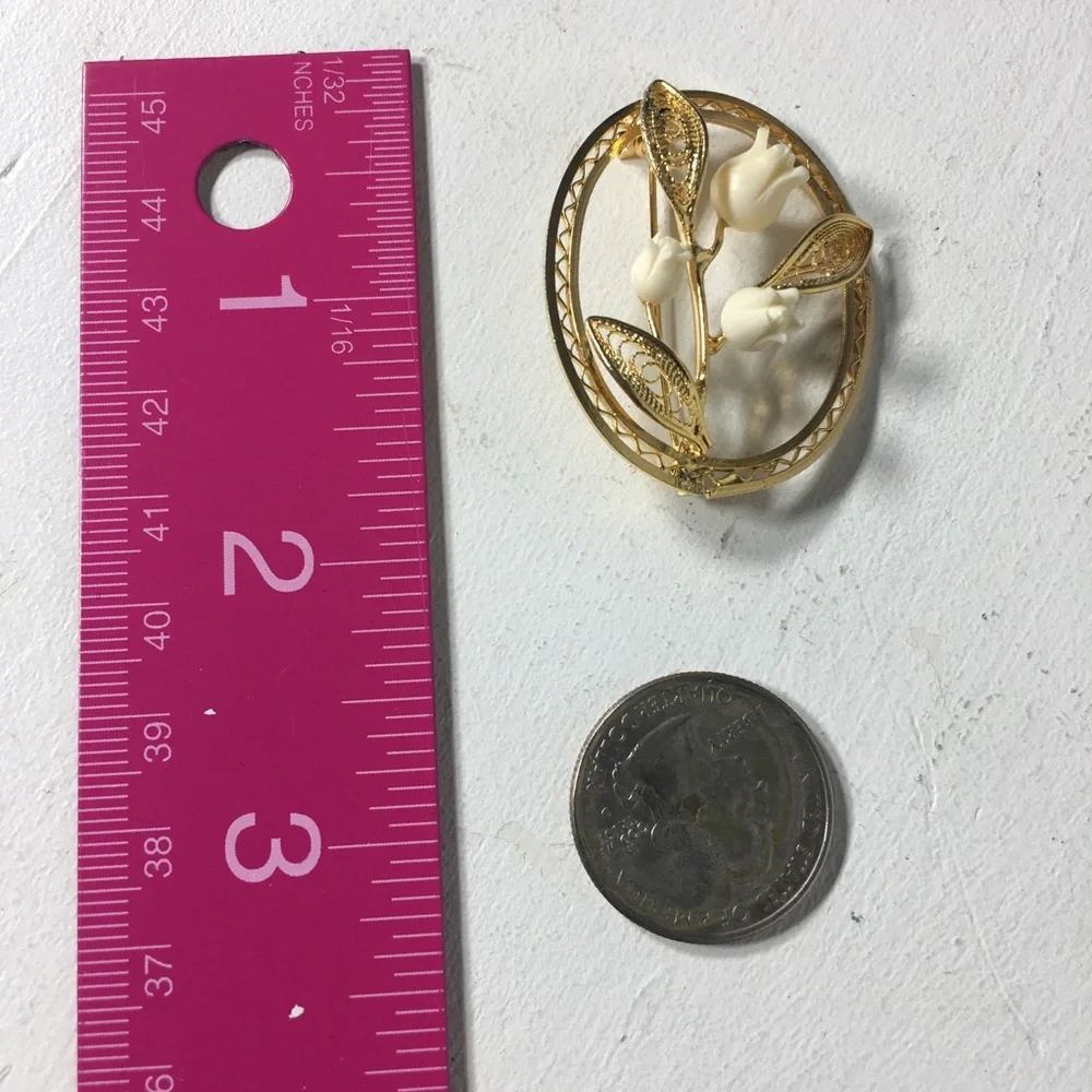 Vintage Oval Rose Gold Tone Brooch/Pin